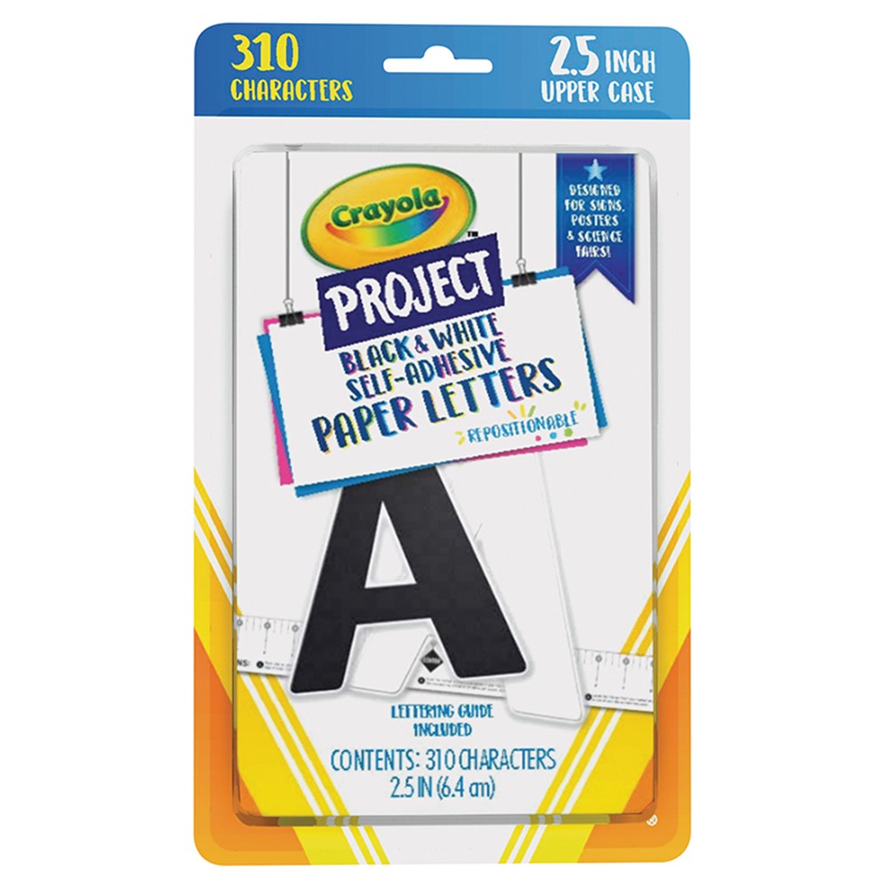 Pacon Self-Adhesive 2.5" Paper Letters - Black and White, 310 count