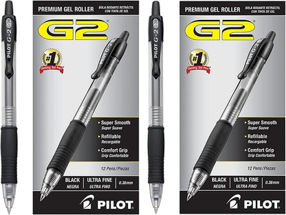 Pilot G2 Premium Refillable & Retractable Gel Pens, Fine Point (0.7mm), Black, 1 Count