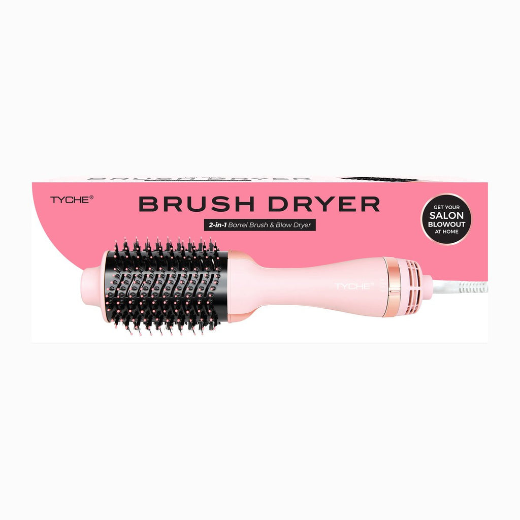 Tyche Brush Dryer Pink 2-In-1 Barrel Brush + Blow Dryer