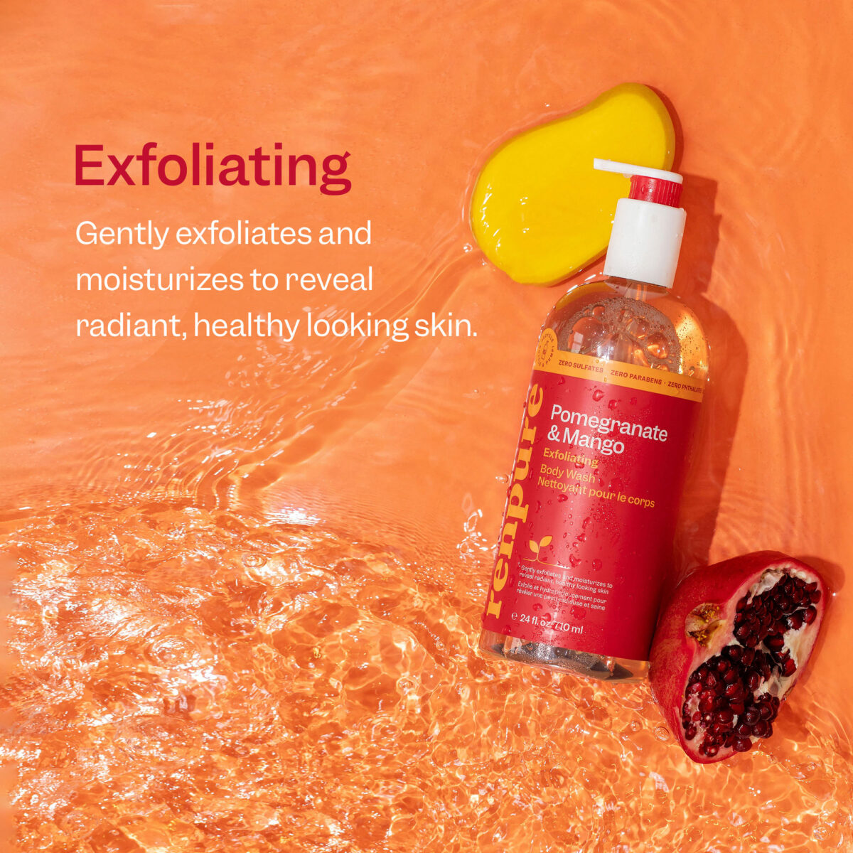Renpure Body Wash Pomegranate And Mango Exfoliating 24oz
