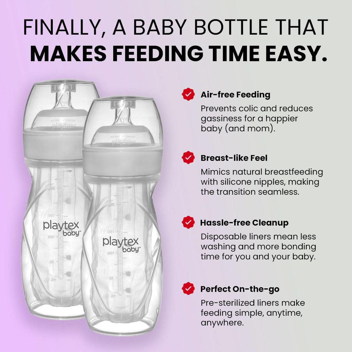 Playtex Baby Nurser 1 Pack 4 Oz with 5 Liners