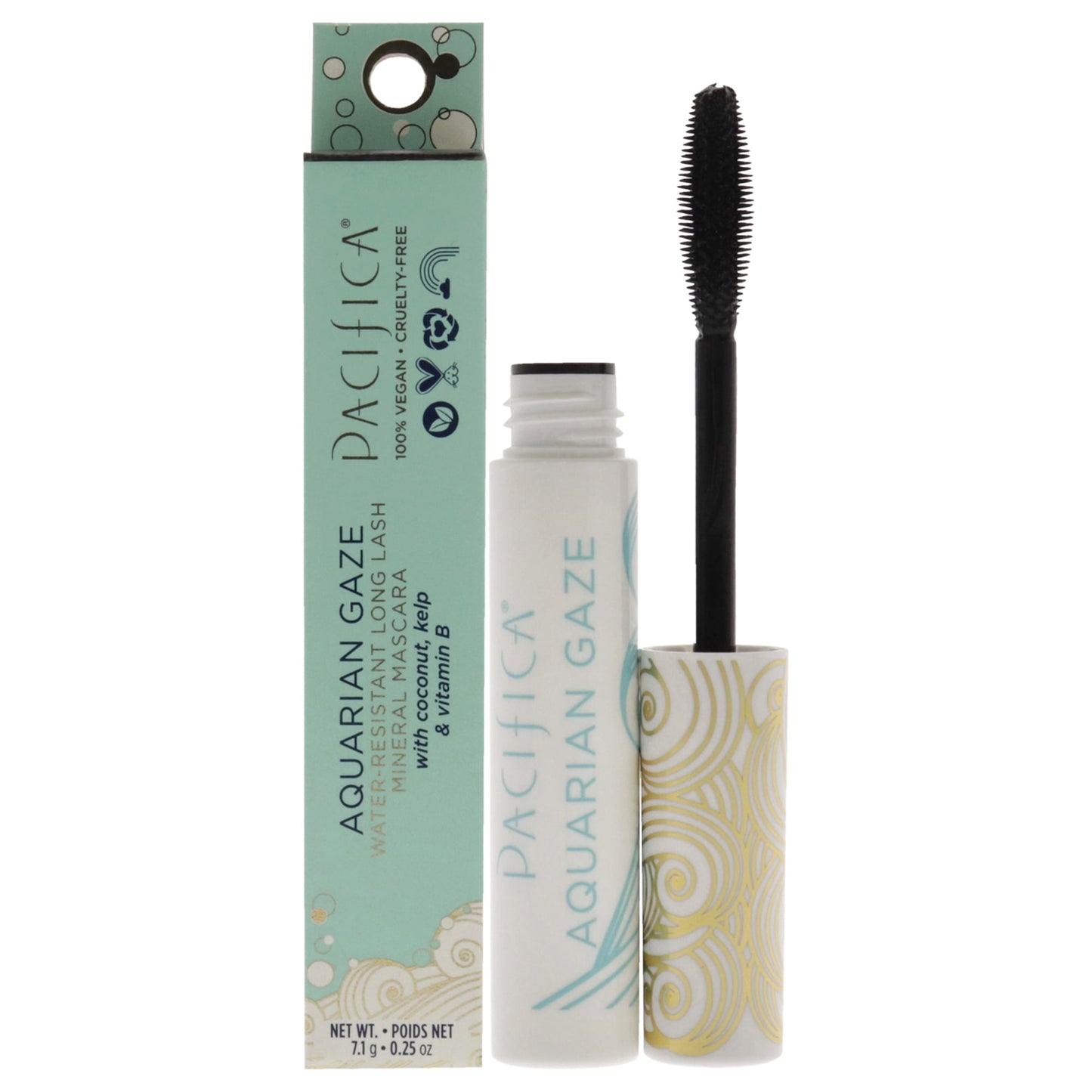 Pacifica 30128 Aquarian Gaze Water Resistant Long Lash Mineral Mascara Abyss 0.25 oz
