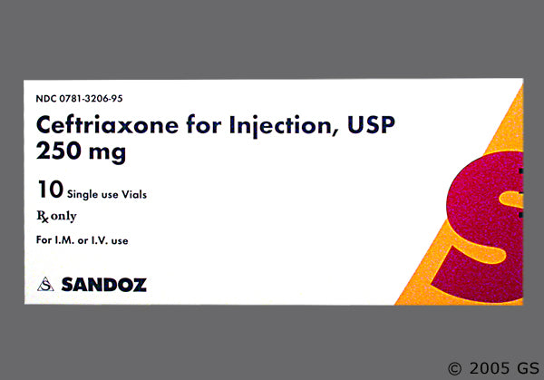 CEFTRIAXONE SOD PR 1GM 10