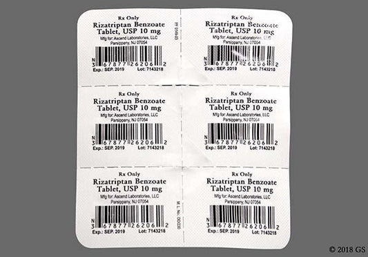 RIZATRIPTAN BENZO TB 10MG 18X1UD