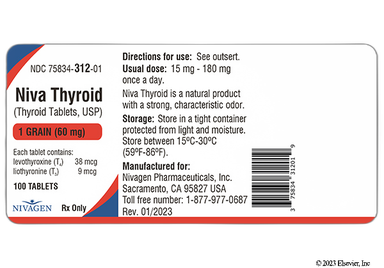 NIVA THYROID TB 15MG 100