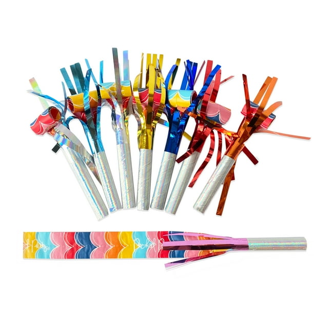 Unique Party! Multicolored Candy Cane Blowouts, 8 count