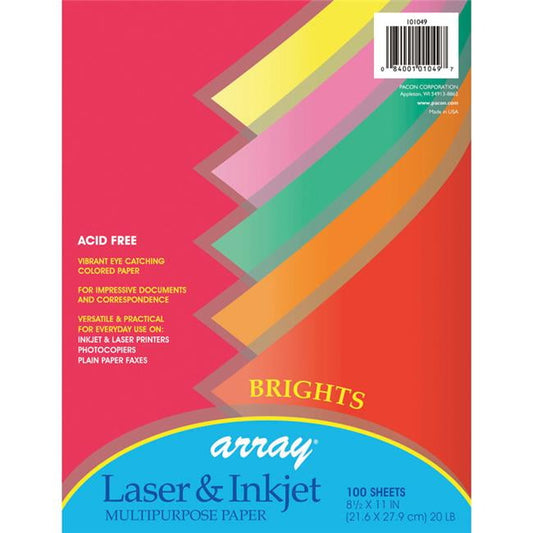 Pacon Array Laser & Inkjet Multipurpose Paper Pastels 8-1/2  x 11   100 Sheets