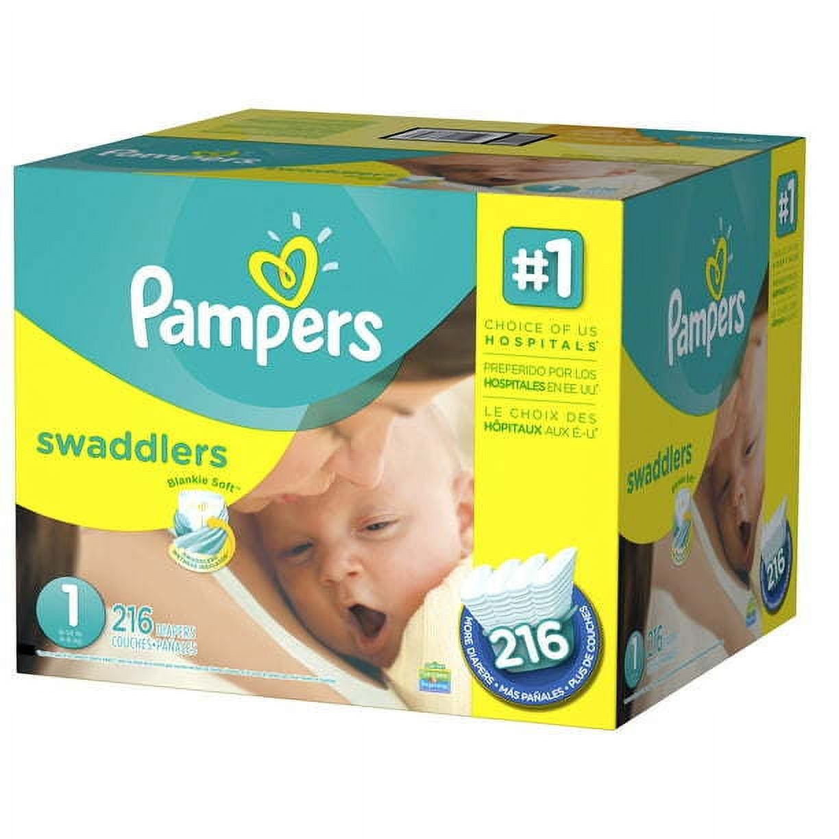 PAMPERS SWADDLERS SZ 1 DIAPERS 164CT DS