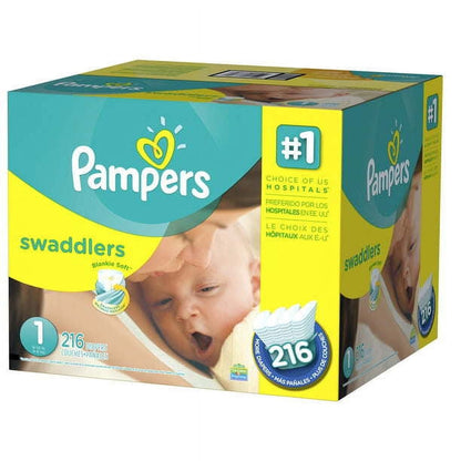 PAMPERS SWADDLERS SZ 1 DIAPERS 164CT DS