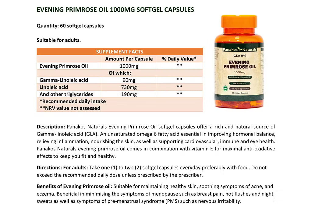 SDNE EVENING PRMRS GC 1000MG 60