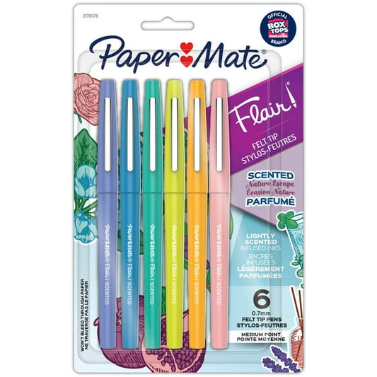 Paper Mate Sunday Brunch Scented Flair Medium Point Pen - Assorted Ink, 6 count