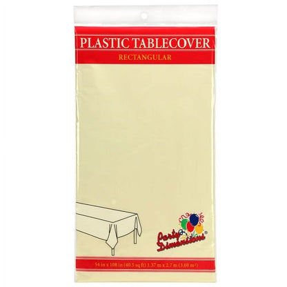 Unique Solid Rectangular Plastic Table Cover, 54" x 108" - Neon Yellow