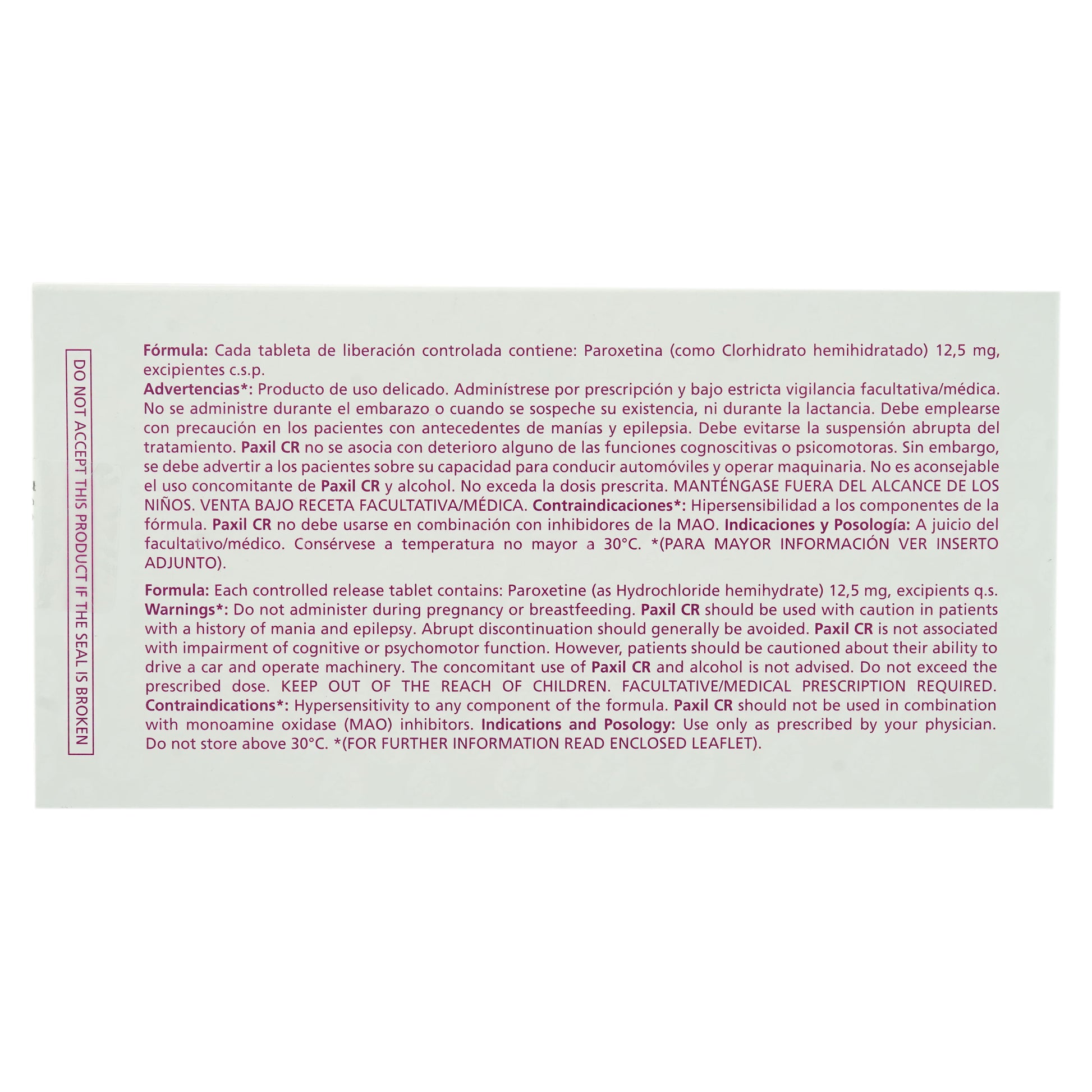 PAXIL CR TB 25MG 30