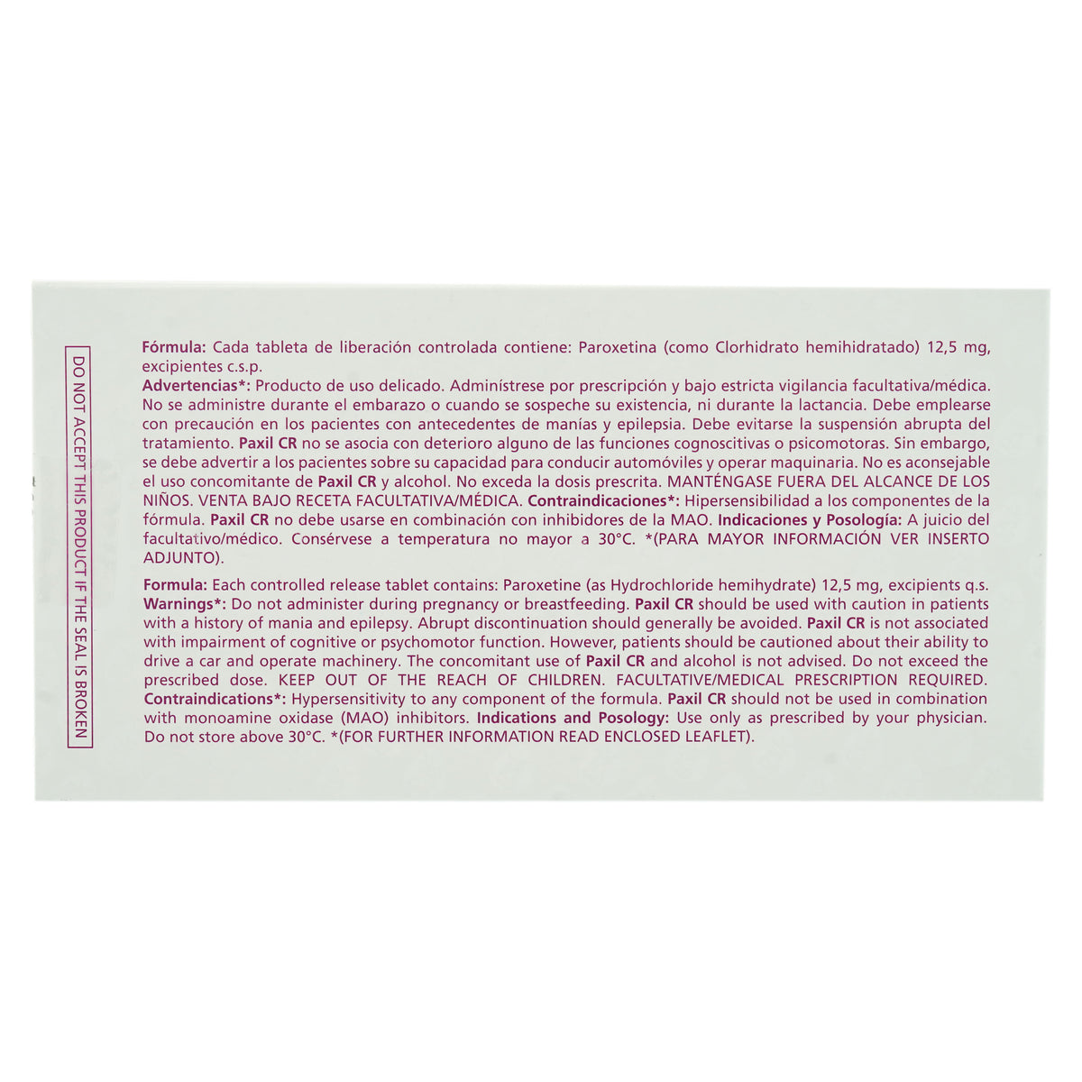PAXIL CR TB 25MG 30