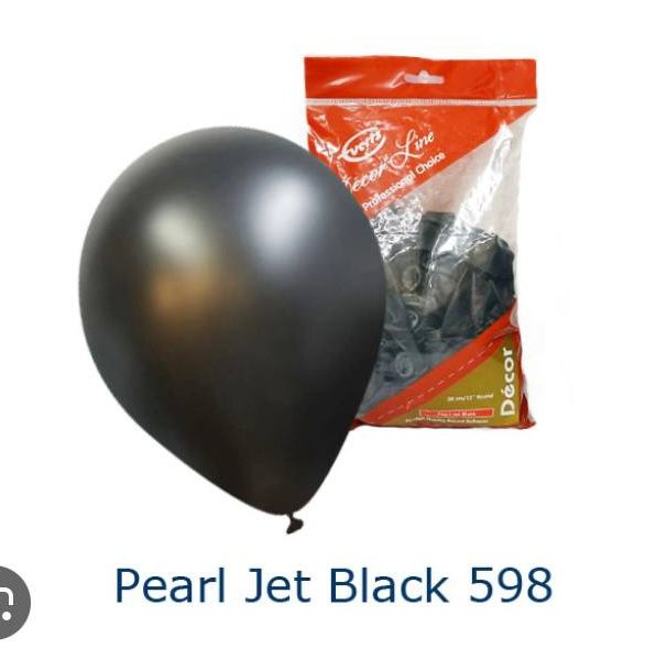 JET BLACK BALLOONS 9IN 20CT