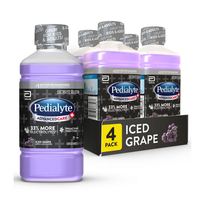 PEDIALYTE ADV PLUS LIQ ICED GRAPE 4X1LT