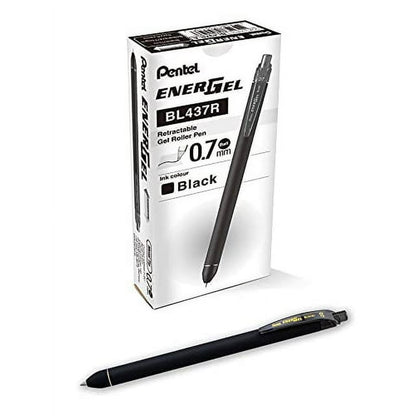 Pentel EnerGel Kuro Medium Point (0.7mm) Liquid Gel Pen - Black Inc, 4 count