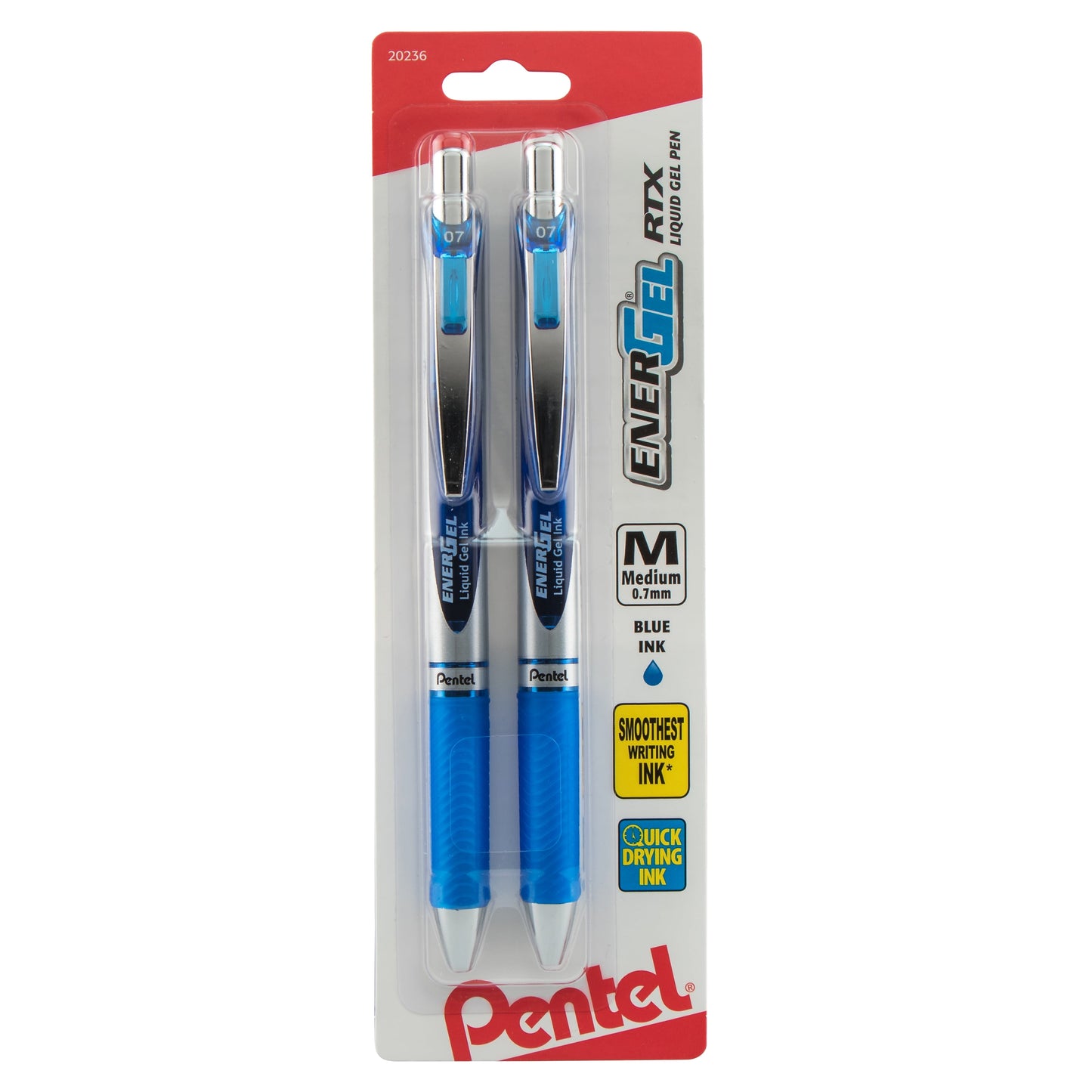 EnerGel RTX Retractable Liquid Gel Pen, (0.7mm) Metal Tip, Medium Line, Turquoise Ink
