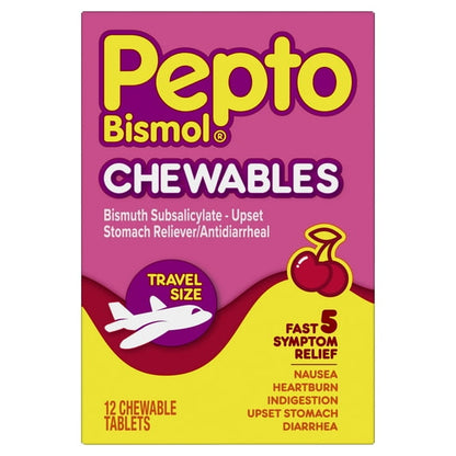 Pepto Bismol To-Go Chewable Tablets - Cherry, 12 count