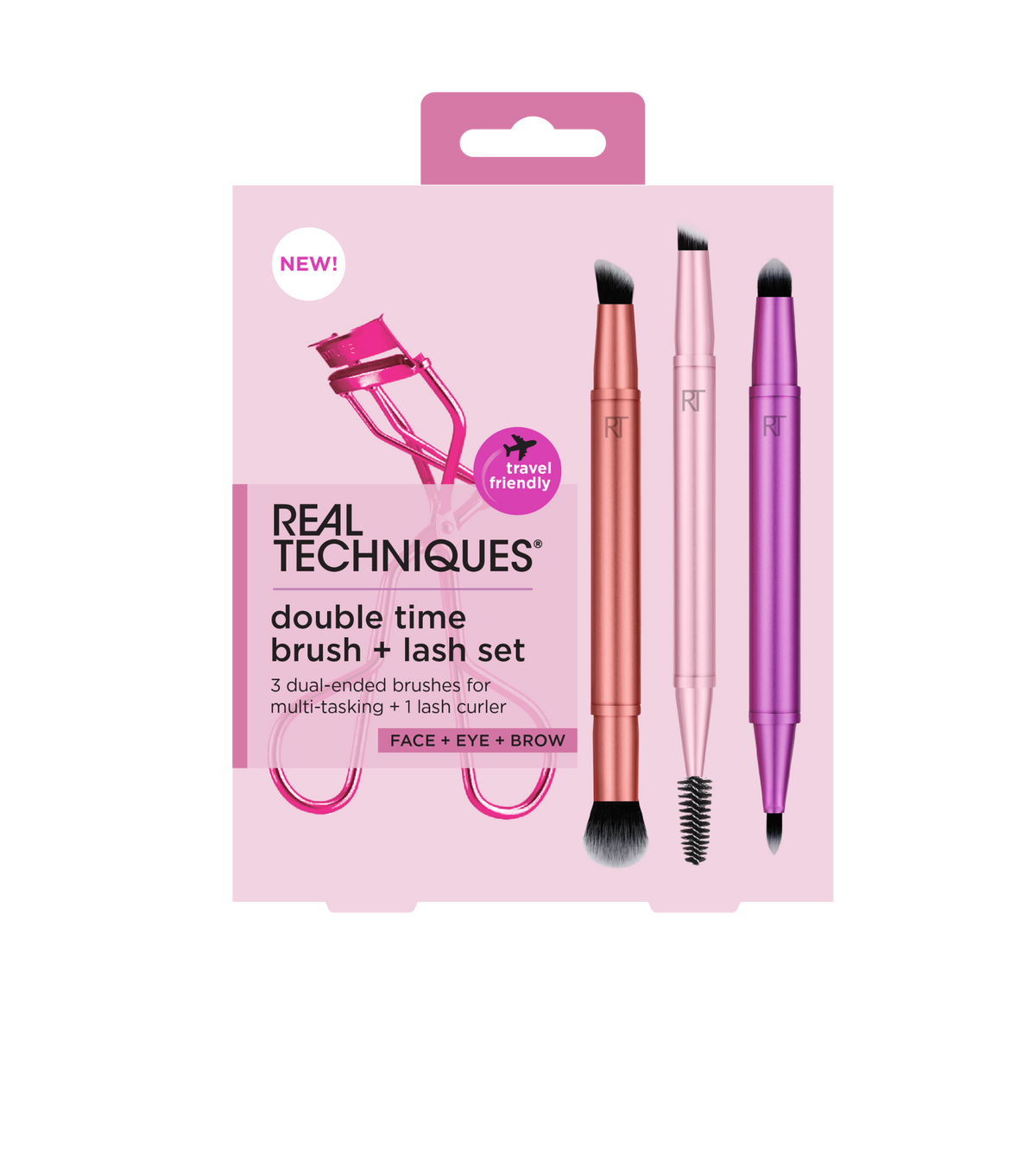 Real Techniques Double Time Brush + Lash Set, 4 count