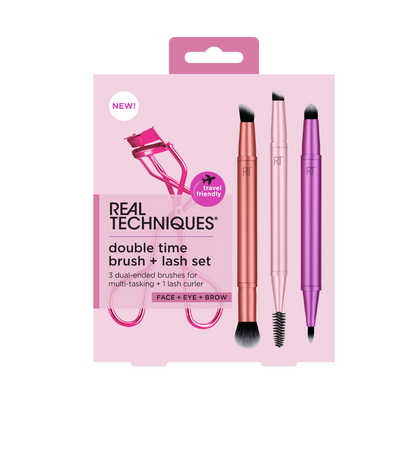Real Techniques Double Time Brush + Lash Set, 4 count