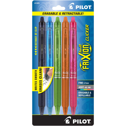 Pilot FriXion Clicker Erasable Gel Ink Pens, Fine Point (0.7mm), Purple, 12 Count