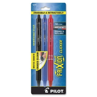 Pilot FriXion Clicker Erasable Gel Ink Pens, Fine Point (0.7mm), Black, 2 Count