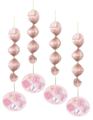 Unique Baby Shower Pink Elephant Hanging Swirl Decorations, 26-Inch