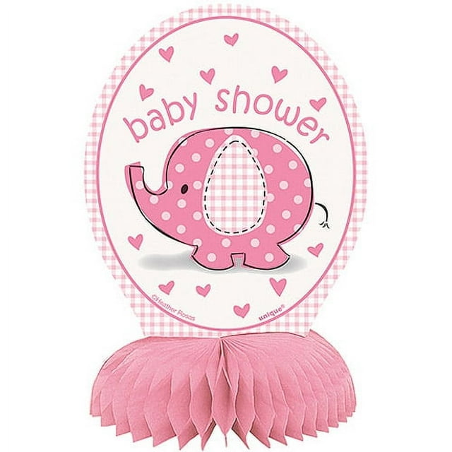 Unique Baby Shower Pink Elephant Hanging Swirl Decorations, 26-Inch