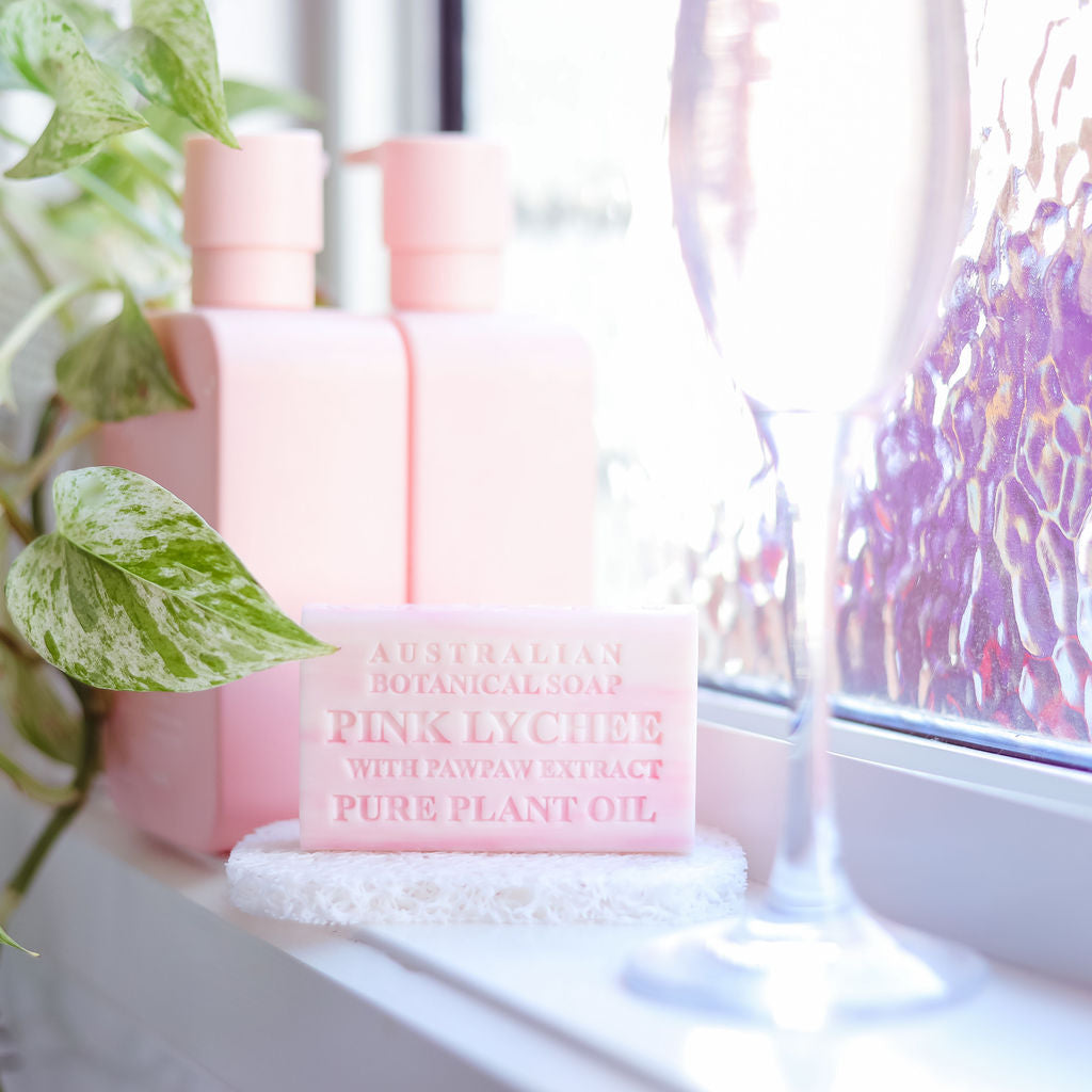 AUSTRALIAN BOTANICAL SOAP BAR SOAP,PINK LYCHEE