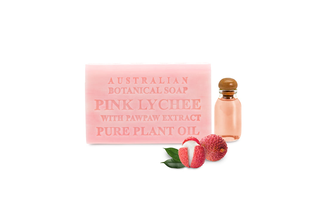 AUSTRALIAN BOTANICAL SOAP BAR SOAP,PINK LYCHEE
