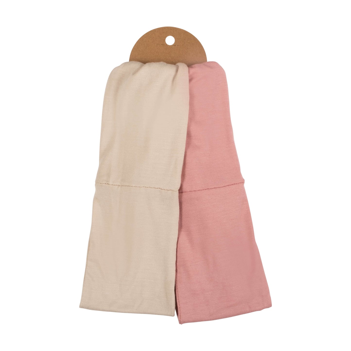Goody Planet Comfort Twist Headwraps - Cream and Pink, 2 count