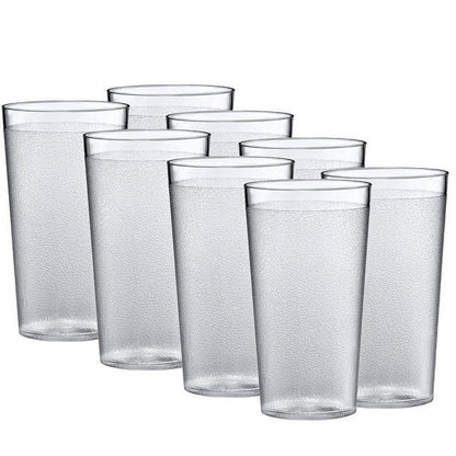 SENSATIONS 9 oz Plastic Tumbler Glasses - Clear, 8 count
