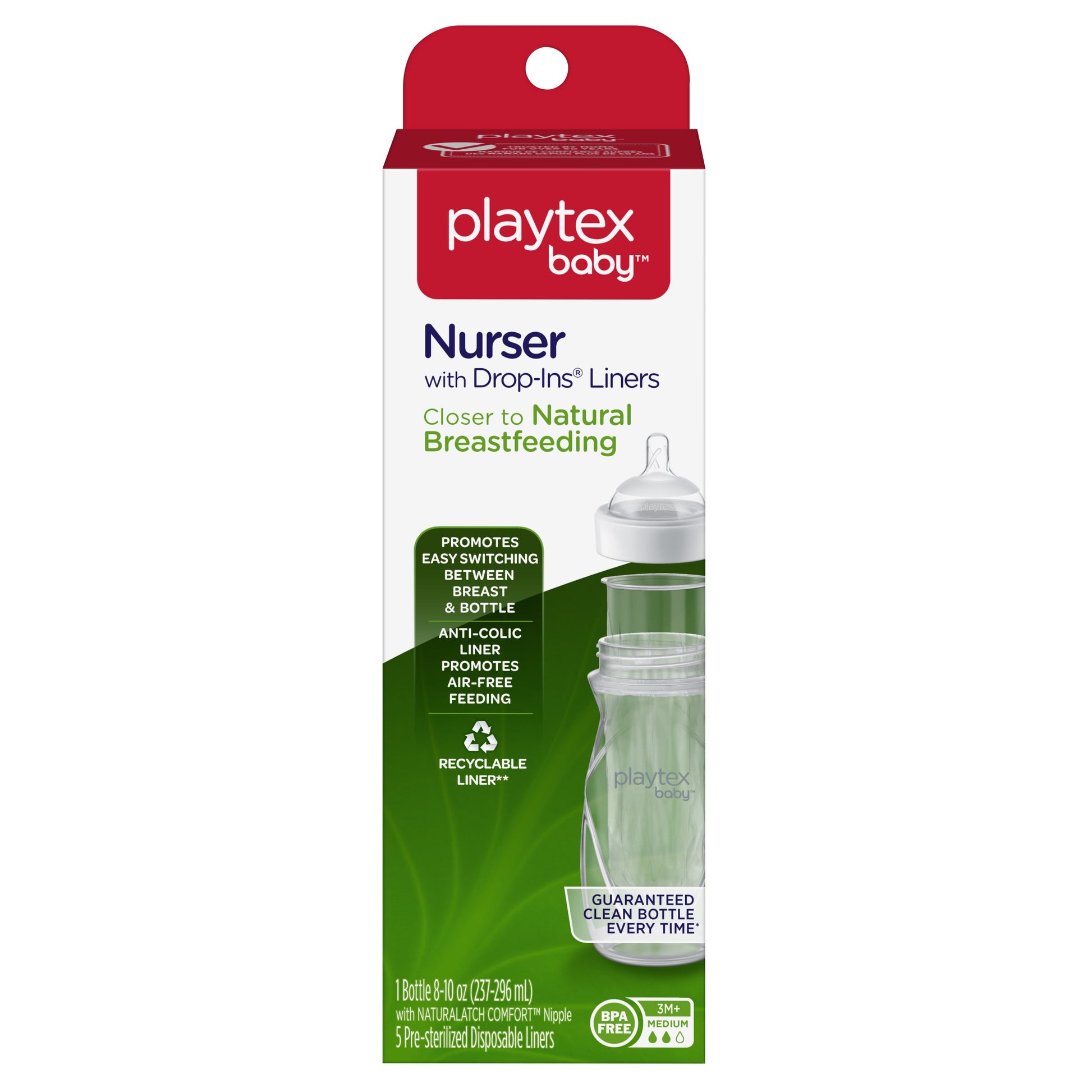 Playtex Baby Nurser Bottles with 5 Liners 8.0 OZ