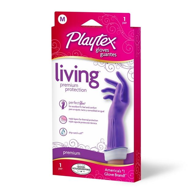 Playtex Living Gloves Medium 72Cs - Colors Vary