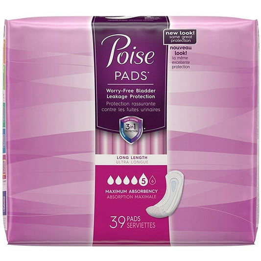 POISE MAXIMUM REG LENGTH PADS 2X48CT