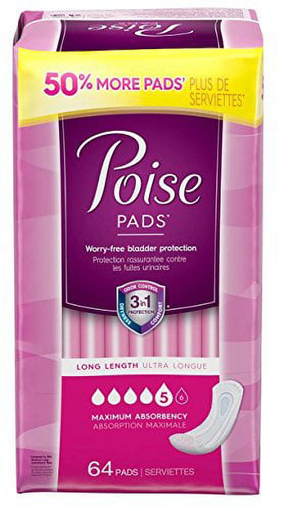 POISE PAD MAXIMUM SIDE SHIELD 6X14CT