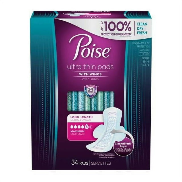 POISE ULTRA THIN ULT LONG PAD 2X26CT