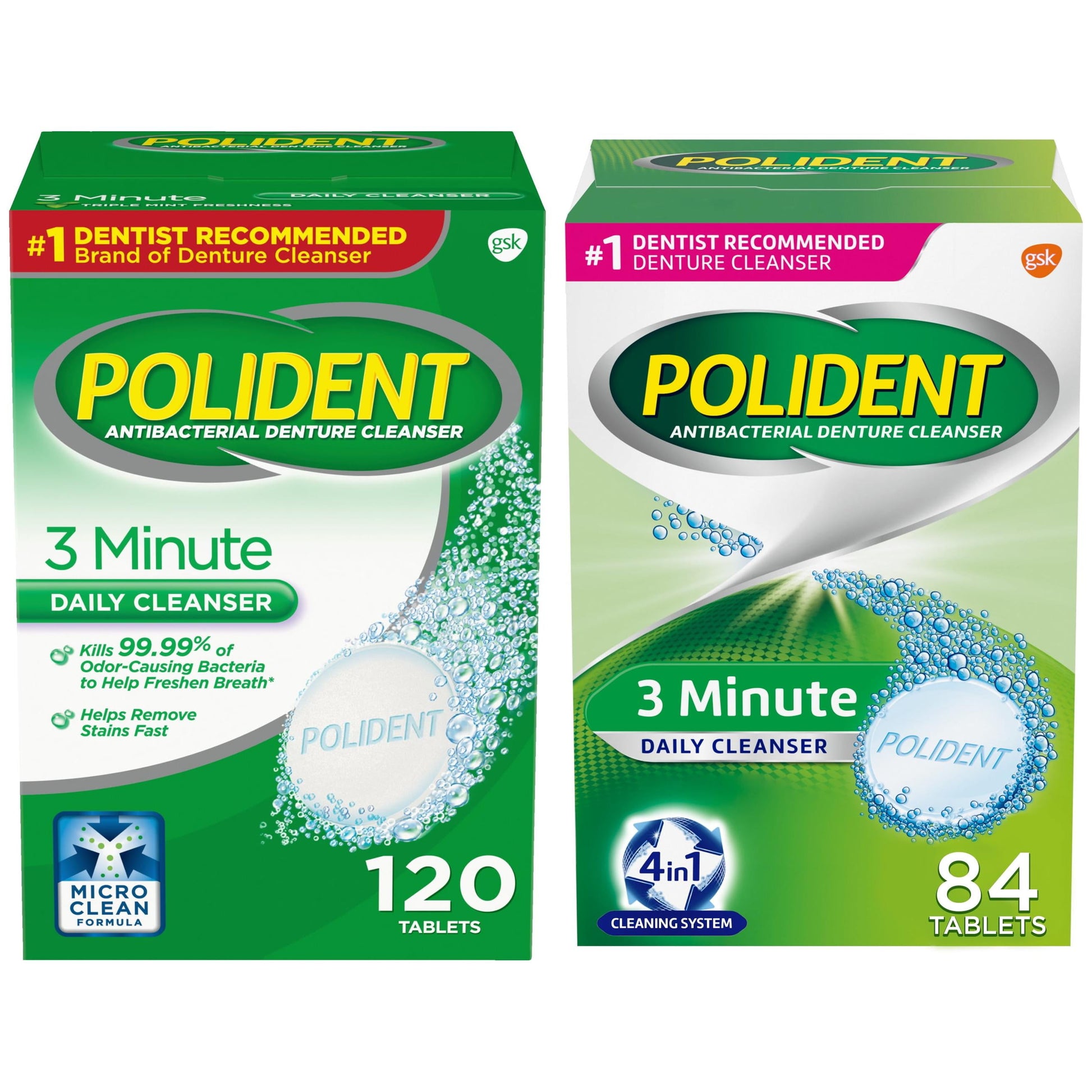 POLIDENT 3 MINUTE TABLET 84CT