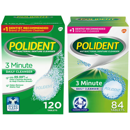 POLIDENT 3 MINUTE TABLET MINT 120CT