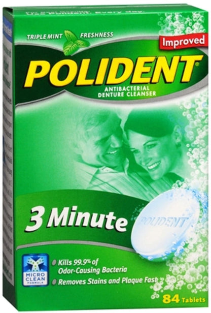 POLIDENT 3 MINUTE TB 84 TRP MNT
