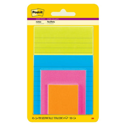 Post-it Super Sticky Notes Single Lined Pad - Energy Boost Collection, 4" x 4"