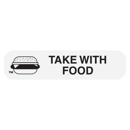 RX LABEL TAKE WITH FOOD 1000CT