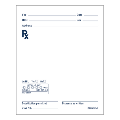 PRESCRIPTION PAD EA100 LEAVES