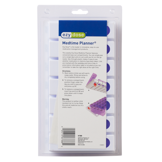 Ezy Dose 3X A Day Medtime Organizer - Rainbow