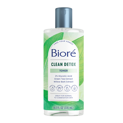 Biore Clean Detox Toner 8oz .