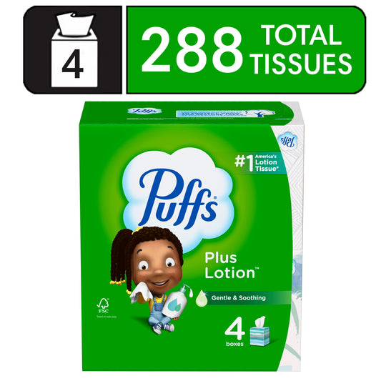 PUFFS PLUS LOTION 8X124 WHITE