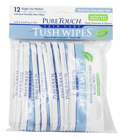 PURETOUCH SKIN CARE WIPES,TUSH,FLUSHABLE