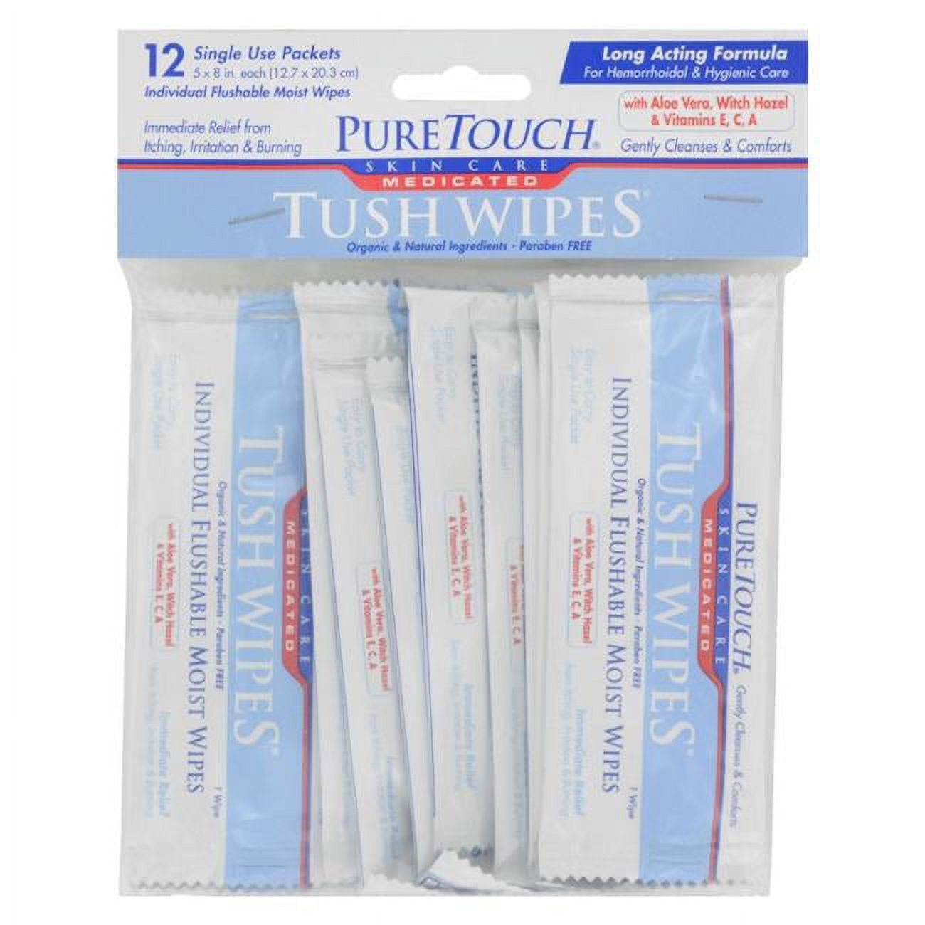 PURETOUCH SKIN CARE WIPES,TUSH,MED,TRAVEL PK