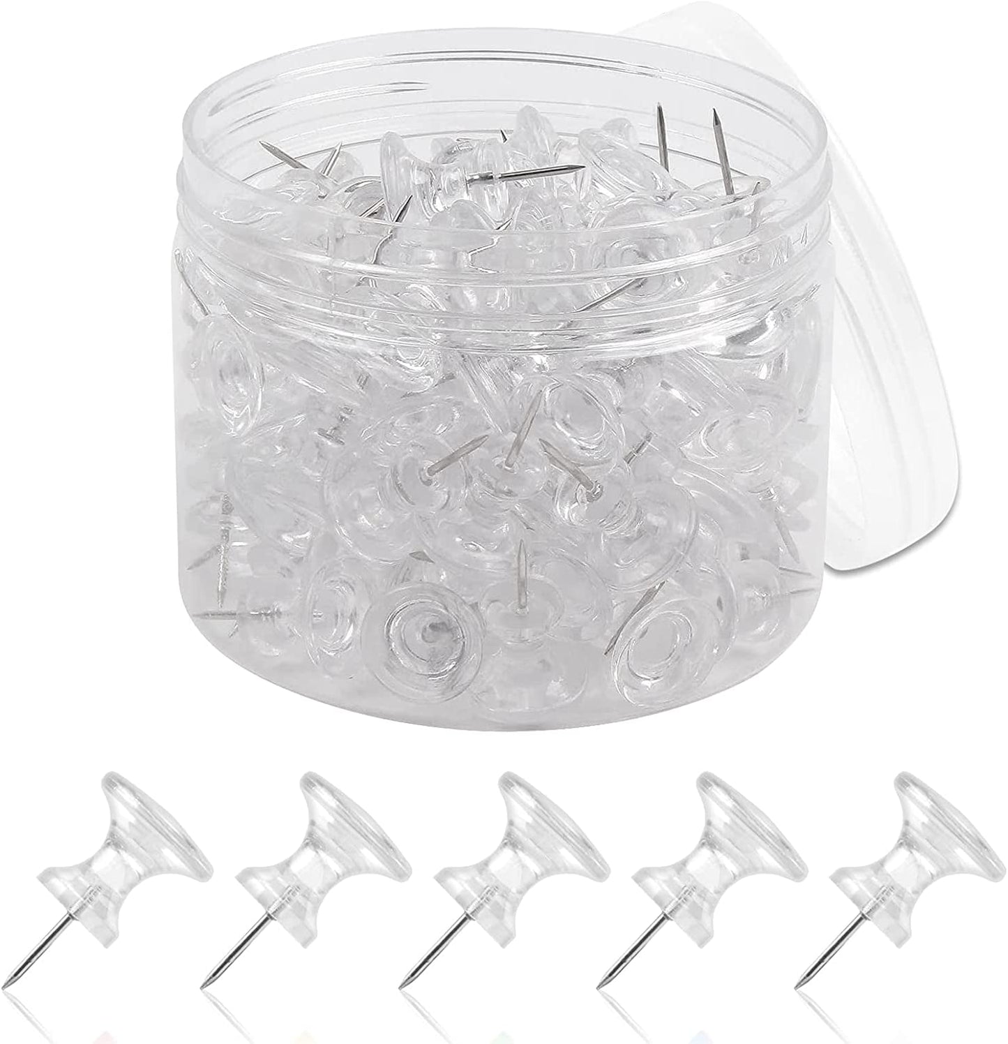 CLi Push Pins - Clear, 55 count
